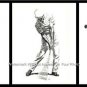 BEN HOGAN THREE DRAWINGS PRINTS PGA PROFESSIONAL GOLFER AUGUSTA MASTERS THE HAWK