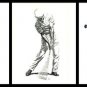 BEN HOGAN THREE DRAWINGS PRINTS PGA PROFESSIONAL GOLFER AUGUSTA MASTERS THE HAWK