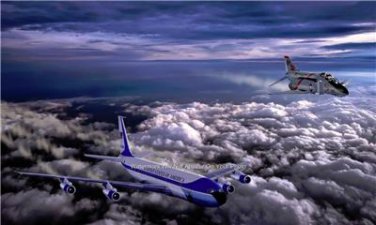 AIR FORCE ONE JET PHOTO 35TH PRESIDENT JOHN F KENNEDY WHITE HOUSE IN THE SKY