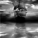 Wooden Pirate Ghost Ship FogCalm Ocean Nostalgic Nautical Wall Art Picture Photo