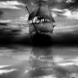 Wooden Pirate Ghost Ship FogCalm Ocean Nostalgic Nautical Wall Art Picture Photo