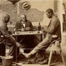 VINTAGE CARD CHEATING PHOTO 1902 CARD SHARKS POKER TEXAS HOLD EM POKER CHIPS