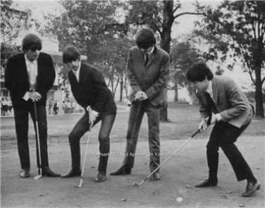The Beatles Paul McCartney Ringo Starr George Harrison John Lennon Golfing Photo