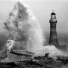 OCEAN LIGHTHOUSE STORM HUGE WAVES NOSTALGIC NAUTICAL WALL ART PICTURE PHOTO