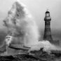 OCEAN LIGHTHOUSE STORM HUGE WAVES NOSTALGIC NAUTICAL WALL ART PICTURE PHOTO
