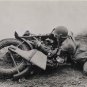 Vintage WW2 Harley Davidson WLA 45 Motorcycle Army G I Soldier Machine Gun Photo