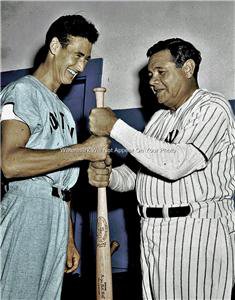 Ted Williams Boston Red Sox Babe Ruth New York Yankees MLB Baseball Color Photo