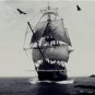 Wooden Pirate Ship Ocean Lighthouse Nostalgic Nautical Wall Art Picture Photo