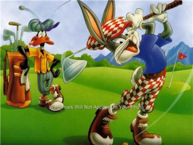 Bugs Bunny Golfing Huge Photo Poster Cool 13 x 17