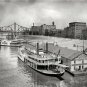BEAUTIFUL WALL ART PITTSBURGH PENNSYLVANIA PADDLE WHEEL RIVER BOATS 1910 PHOTO