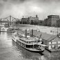 BEAUTIFUL WALL ART PITTSBURGH PENNSYLVANIA PADDLE WHEEL RIVER BOATS 1910 PHOTO