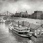 BEAUTIFUL WALL ART PITTSBURGH PENNSYLVANIA PADDLE WHEEL RIVER BOATS 1910 PHOTO