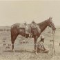 HORSE DRIVE 1910 PHOTO TEXAS COWBOY HORSE WRANGLER RIFLES SHOTGUN PISTOL SADDLES