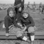 LARGE VINTAGE 1910 YOUTH FOOTBALL PHOTO YOUNG BOYS LEATHER HELMETS OLD SCHOOL