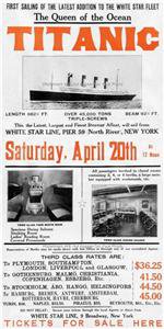 RMS Titanic White Star Line Passenger Cruise Steam Ship Ticket Poster Wall Photo