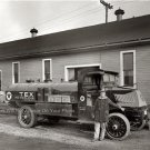 Vintage Texaco Star Gas Tanker Truck Mack Bulldog Havoline Oil Petroleum Photo