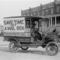 VINTAGE RARE UNITED STATES MAIL WAGON PHOTO 1916 MAILMAN POST OFFICE MAIL BOX