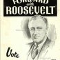 PRESIDENTIAL CAMPAIGN POSTER PHOTO FRANKLIN D ROOSEVELT DEMOCRATIC PEARL HARBOR