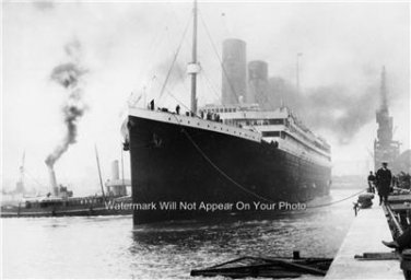 RMS TITANIC LEAVING PORT POSTER SIZE PHOTO 13 X 19 WHITE STAR SHIP LINE ICEBERG