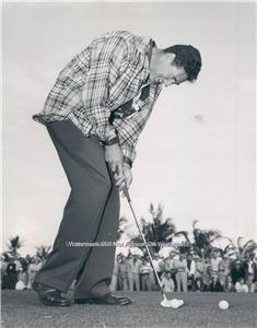 Ted Williams Playing Golf Photo Boston Red Sox Baseball Legend U S Marine Pilot