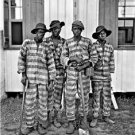 African American Inmates Convicts Prison Jail Chain Road Gang Vintage Photo