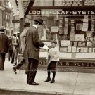 Vintage Old Time News Paper Boy 1905 New York City Sepia Tone Wall Art Photo