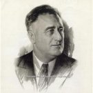 Democratic President Franklin D Roosevelt 1936 Campaign Re-Election Poster Photo