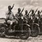 Vintage WW2 Army Soldiers WLA 45 Harley Davidson Motorcycles Tommy Guns Photo