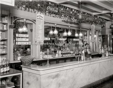 Old Time Peoples Drug Store Soda Fountain Lunch Counter Ice Cream Sundaes Photo