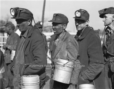 Coal Miners Off to Work Birmingham  Alabama 1937 Classic Hard Workers Photo