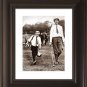 FRAMED FRANCIS OUIMET & CADDY 1913 U.S.OPEN AMERICAN AMATEUR GOLFER RARE PHOTO