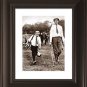 FRAMED FRANCIS OUIMET & CADDY 1913 U.S.OPEN AMERICAN AMATEUR GOLFER RARE PHOTO