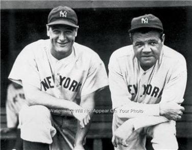 LOU GEHRIG  BABE RUTH YANKEE BASEBALL PHOTO