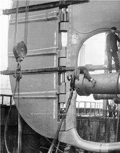 RMS TITANIC HUGH PROPELLER RUDDER  WHITE STAR PASSENGER SHIP LINE 1911 PHOTO