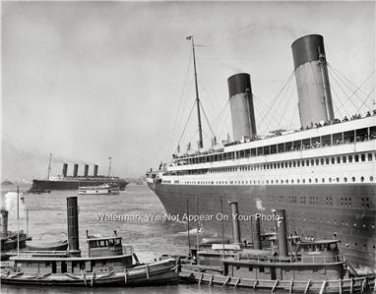 White Star line Famous Passenger Ship Olympic Maiden Voyage 1911 Lusitania Photo