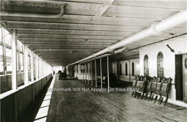 RMS TITANICS BEAUTIFUL PROMENADE DECK PHOTO 1911 WHITE STAR PASSENGER SHIP LINE