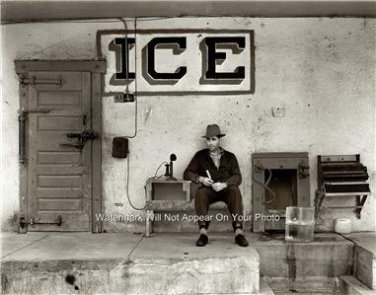 Antique Mall Old Time Block Ice For Sale Retail Office Restaurant Wall Art Photo