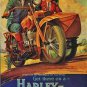 VINTAGE LOOKING PHOTO AD HARLEY DAVIDSON MOTORCYCLE SIDECAR V TWIN AMERICAN BIKE