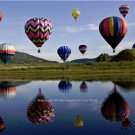 Hot Air Balloons over Lake Amazing Poster Photograph