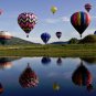 Hot Air Balloons over Lake Amazing Poster Photograph