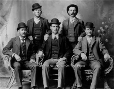 BUTCH CASSIDY & SUNDANCE KID WITH WILD BUNCH PHOTO 1900