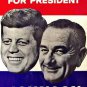 POSTER PHOTO PRESIDENTIAL CANDIDATE 35TH PRESIDENT JOHN F KENNEDY LYNDON JOHNSON