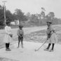 VINTAGE NOSTAGLIC LOOKING PHOTO AFRICAN AMERICAN CHILDREN PLAYING GOLF CLUB BALL