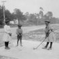 VINTAGE NOSTAGLIC LOOKING PHOTO AFRICAN AMERICAN CHILDREN PLAYING GOLF CLUB BALL