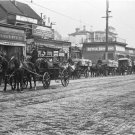 SEATTLE WASHINGTON 1902 PHOTO HORSE AND CARRIAGES COBBLESTONE STREETS BICYCLES