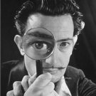 Salvador Dali B & W Glass Photo Spanish Artist