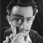 Salvador Dali B & W Glass Photo Spanish Artist