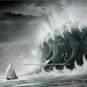 Sail Boat Killer Monster Storm Wave Nautical Wall Art Picture Photo Gift Idea