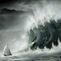 Sail Boat Killer Monster Storm Wave Nautical Wall Art Picture Photo Gift Idea