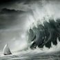 Sail Boat Killer Monster Storm Wave Nautical Wall Art Picture Photo Gift Idea